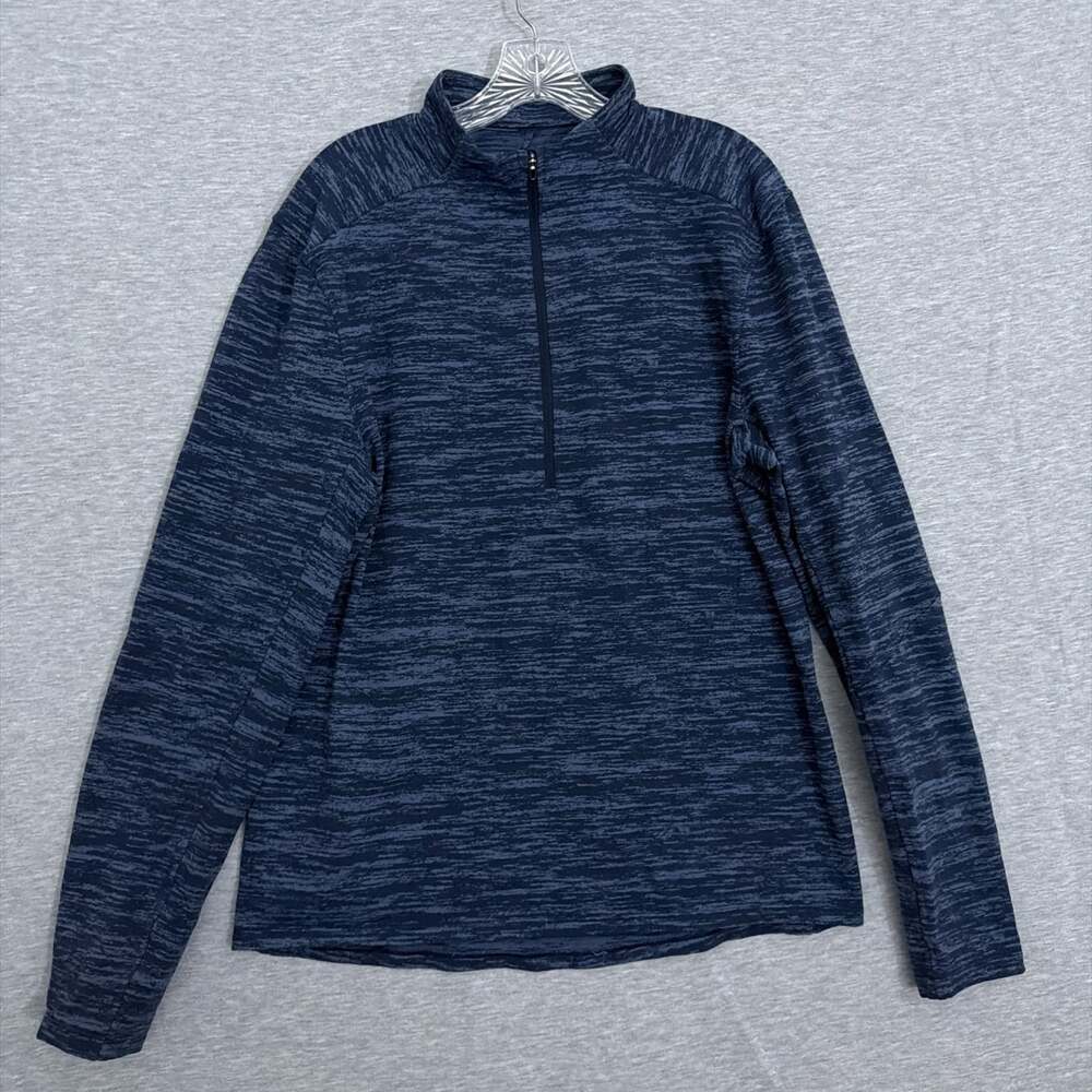 Lululemon Mens Large Blue City Sweat 1/2 Zip Pullover Sweatshirt LM3BNBS